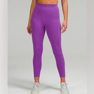 Lululemon Wunder Train High Rise Tight 25” with Pockets, Moonlit Magenta